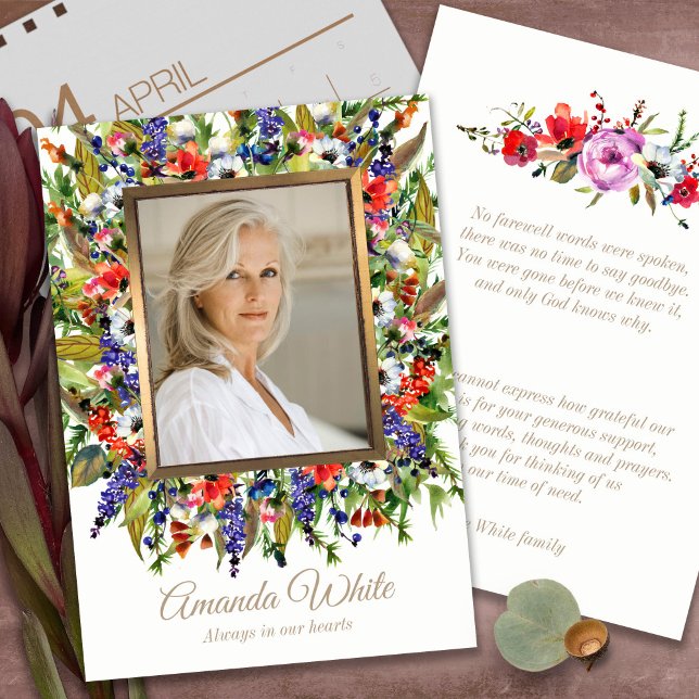 Funeral Obrigado Cartões Pequenos | Florestas (funeral thank you cards, bereavement, elegant, simple, celebration of life, sympathy card)