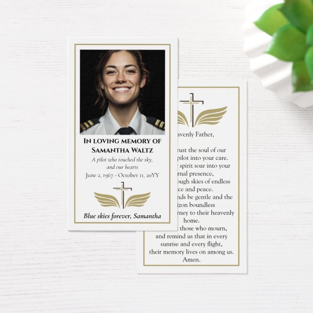 Funeral Photo Prayer for Pilot Modern Aviation (Mesa)