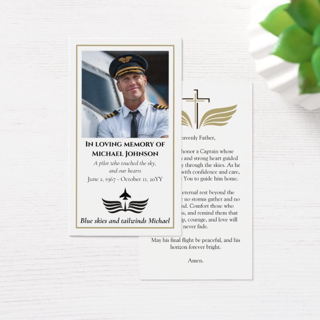 Funeral Photo Prayer for Pilot Modern Aviation (Mesa)