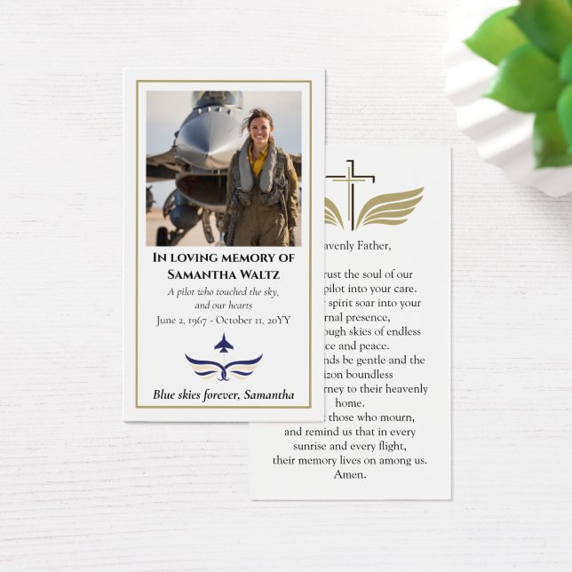 Funeral Photo Prayer for Pilot Modern Aviation (Mesa)