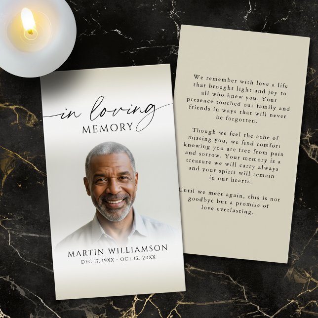 Funeral Photo Sympathy Memorial Prayer Card (Criador carregado)