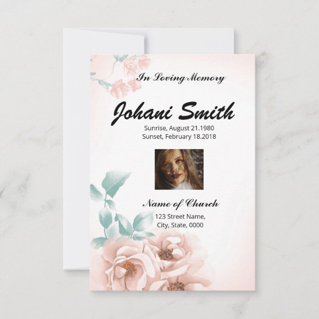 Funeral Prayer Card Template (Frente)