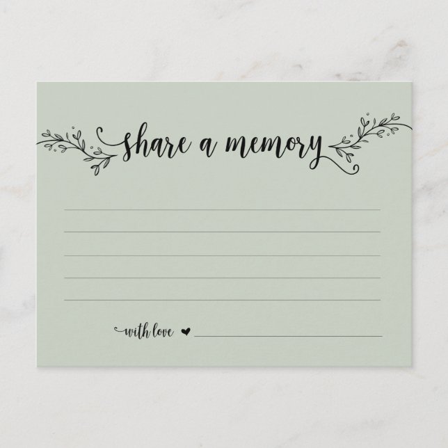 Funeral Service, Black Sage, Compartilhe um cartão (Frente)