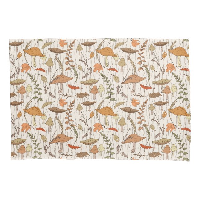 Fungos e Folhas de outono - padrão perfeito. (Frente)