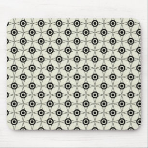 Funk retro Mousepad geométrico, preto e marfim