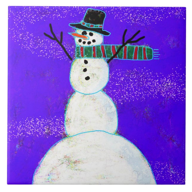 Funky Abstrato Art Snowman (Frente)