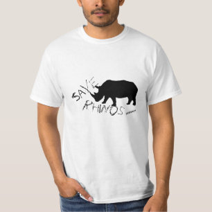 Funky and Na moda Save Rhinos T-Shirt Top
