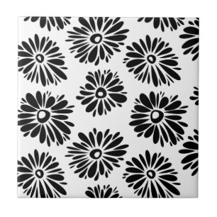 Funky Black e white floral