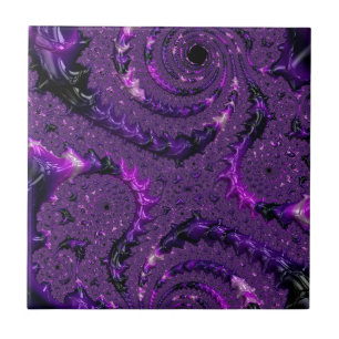 Funky Bold Boho Purple Digital Abstrato Fractal