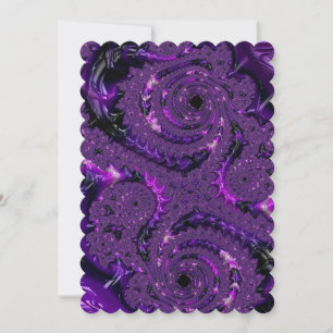 Funky Bold Boho Purple Digital Abstrato Fractal