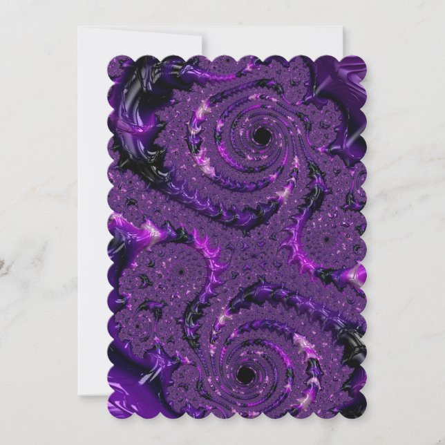 Funky Bold Boho Roxo Abstrato Digital Fractal (Frente)
