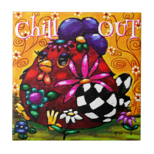 Funky Chicken Floral Colorido Personalizado