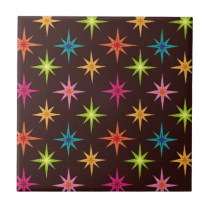 Funky Coloridos Starbursts Atômicos de Meados do S