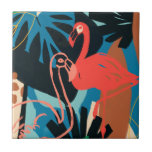Funky Flamingo<br><div class="desc">Funky Flamingo II por June Erica Vess. Os flamingos cor-de-rosa são rodeados por um verde tropical com aspecto abstrato,  em formas e cores únicas. | 133081GG</div>