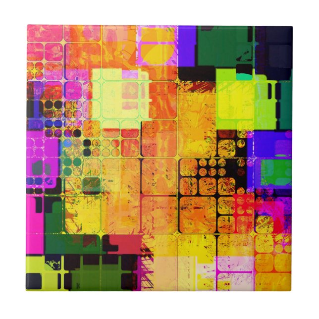 Funky Geométrico Multicolor Design (Frente)