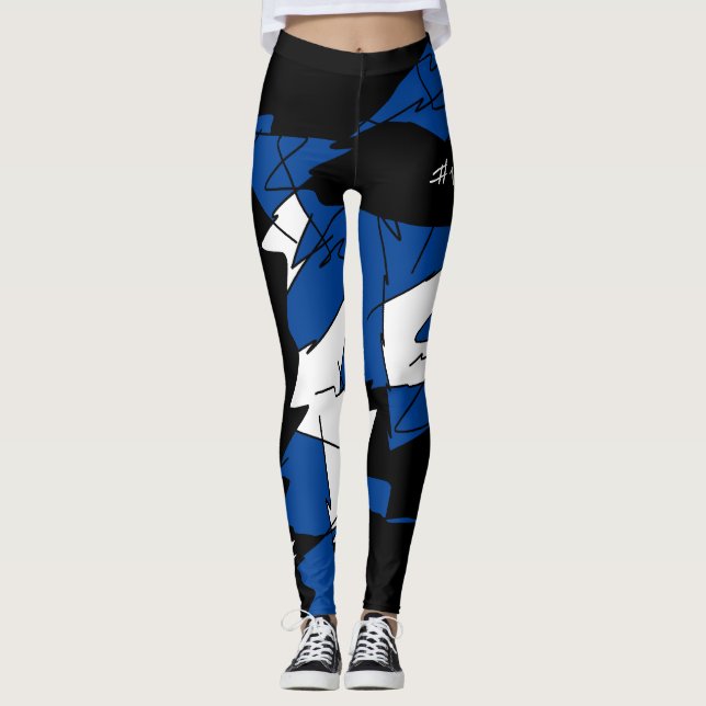 Funky Geometry Abstrato Art Esporte Leggings Vence (Frente)