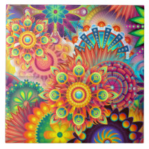 Funky Retro Pattern Abstrato Bohemian