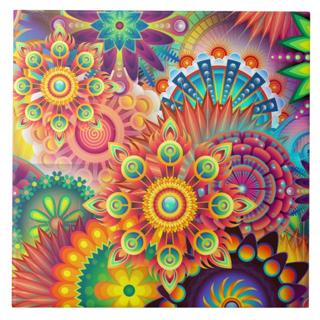 Funky Retro Pattern Abstrato Bohemian (Frente)