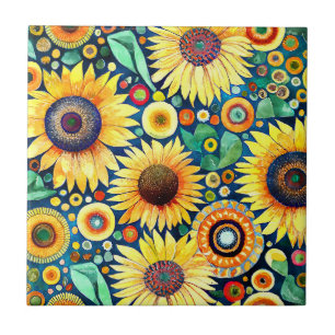 Funky Sunflower Azulejo