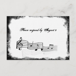 Funky Torn Paper Black Music rsvp com envelopes