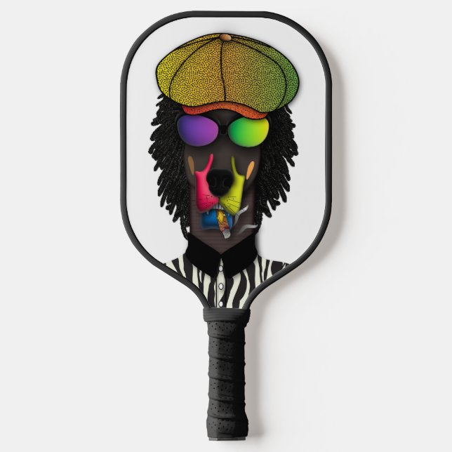 Funky Vibes Doberman Pickleball Paddle – Retro Coo (Front)