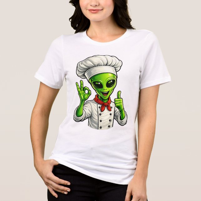Funny Alien Chef Design Cute Space Cook With Chef (Frente)