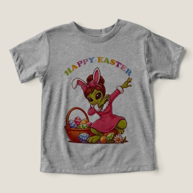 Funny Alien Easter Bunny Dabbing Cute Easter Egg (Design frontal)