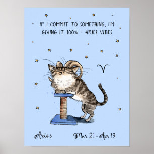 Funny Aries poster Zodiac - Sinal de estrela poste