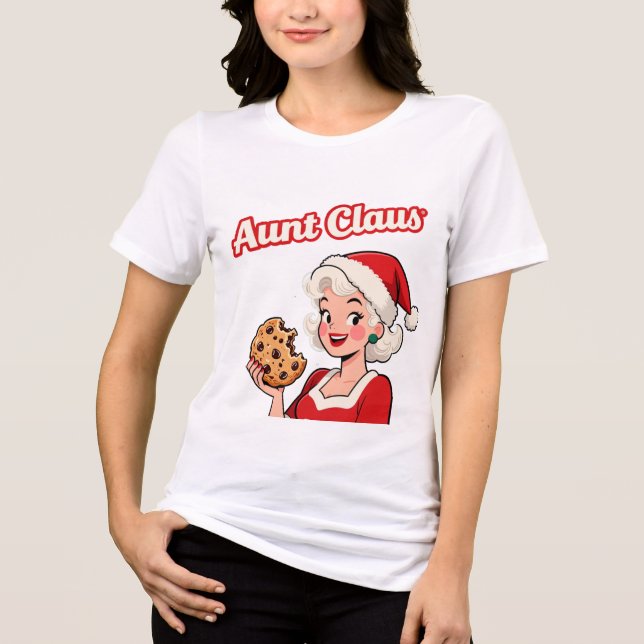 Funny Aunt Claus Christmas Shirt – Official Cookie (Frente)