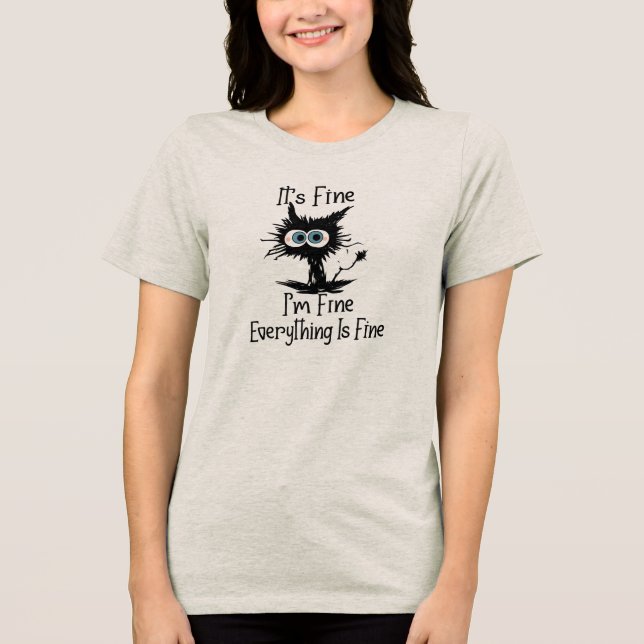 Funny Black Cat Sarcasm Tee for Cat Lovers  Shirt (Frente)