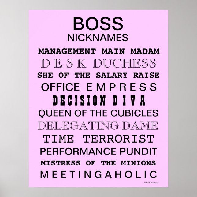 Funny Boss Poster | Sinal do Office | Presente de  (Frente)
