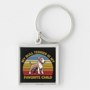 Funny Bull Terrier Dog Chaveiro