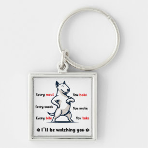 Funny Bull Terrier Dog Chaveiro