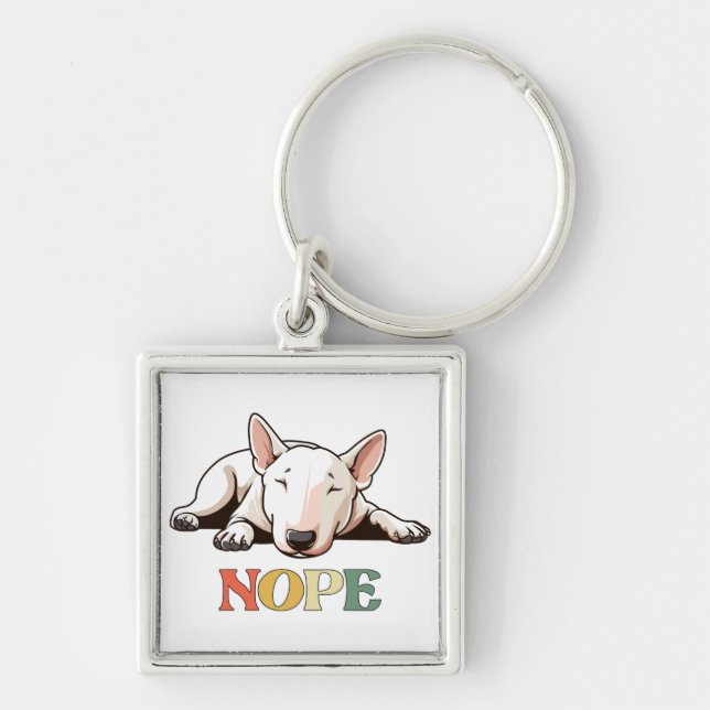 Funny Bull Terrier Dog Chaveiro (Frente)