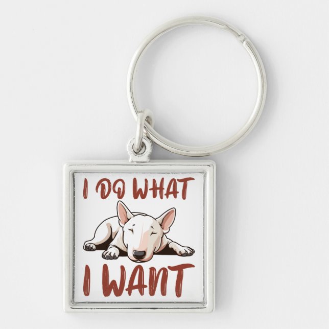 Funny Bull Terrier Dog Chaveiro (Frente)