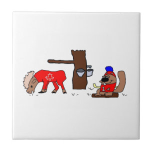 Funny Canada Moose and Beaver com Xarope de Maple