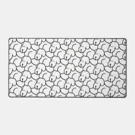 Funny Cartoon Sitting Dogs Desk Mat