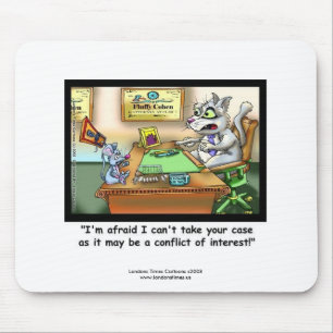 Funny Cat & Lawyer Mouse Pad Divertido