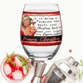 Funny Christmas Wine Glass Retro Best Friend Liqou