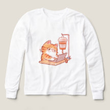 Funny Coffee Cat Shirt, Cute Overworked Programmer
