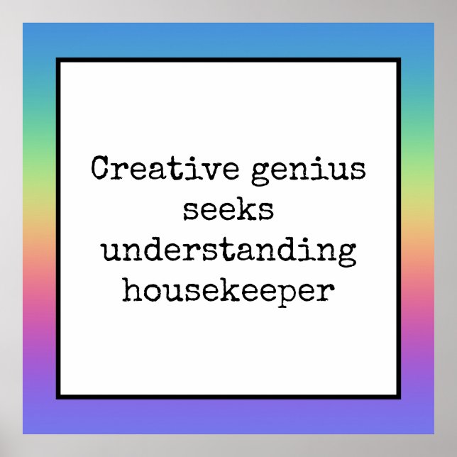 Funny Creative Genius Housekeeper Poster (Frente)