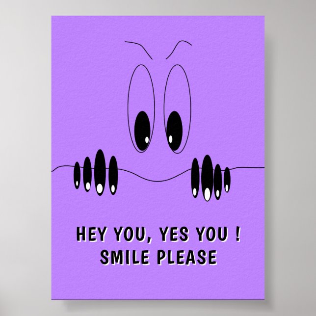 Funny Curiosity Eyes Poster Custom Text (Frente)