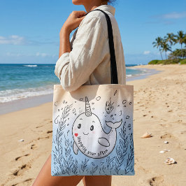 Funny cute cartoon drawing illustration tote bag