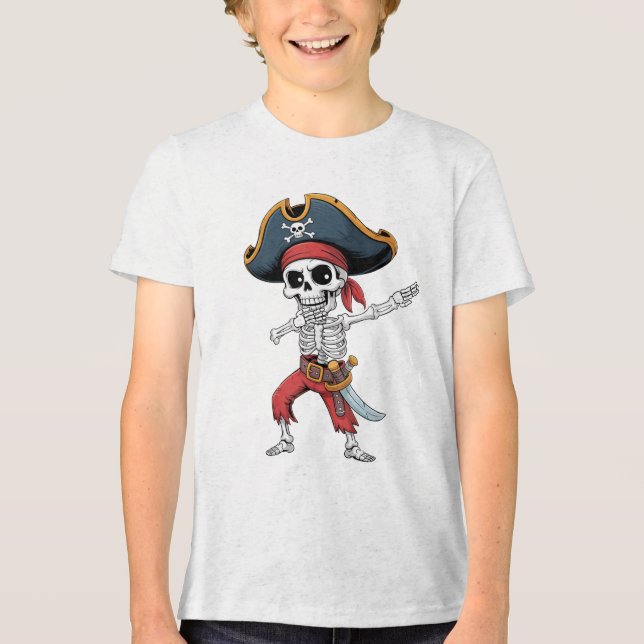 Funny Dab Dabbing Skeleton Pirate Spookie Hallowee (Frente)