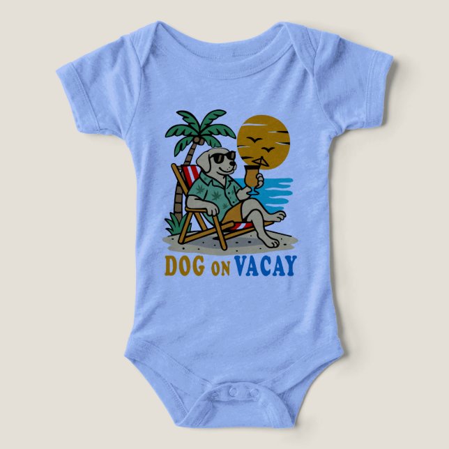 Funny Dog on Vacation T-Shirt | Cute Summer (Design frontal)