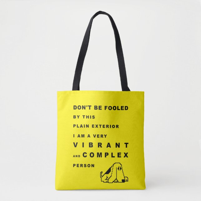 Funny Dog Personality Typography Quote Tote Bag (Frente)