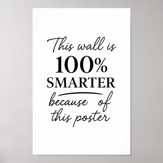 Funny Dorm Room Poster – “This Wall Is Smarter Now (Frente)