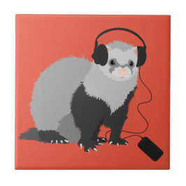 Funny Ferret Music Lover