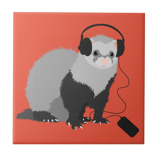 Funny Ferret Music Lover (Frente)