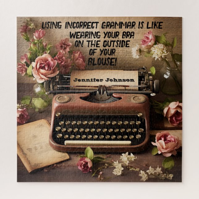 Funny Floral Typewrite Quebra-cabeça (Vertical)